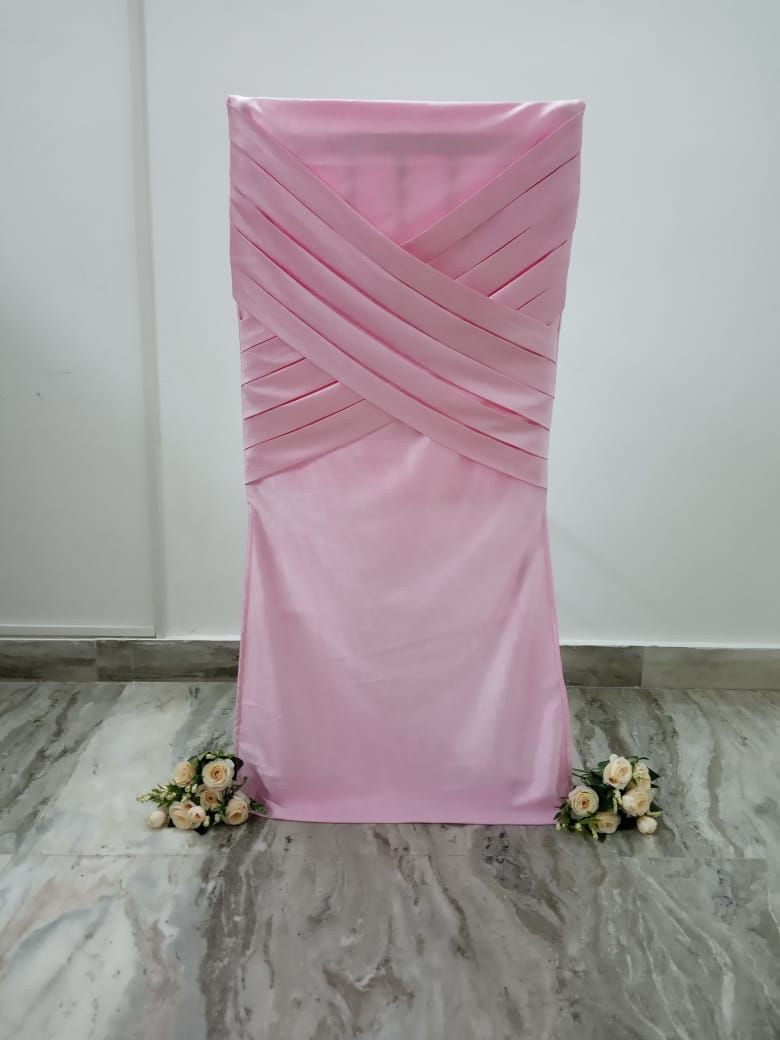 Pink crush fabric chair cover