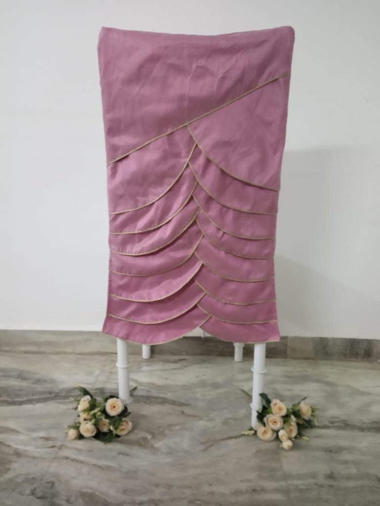 Raw silk fish tale shape high back chair cover